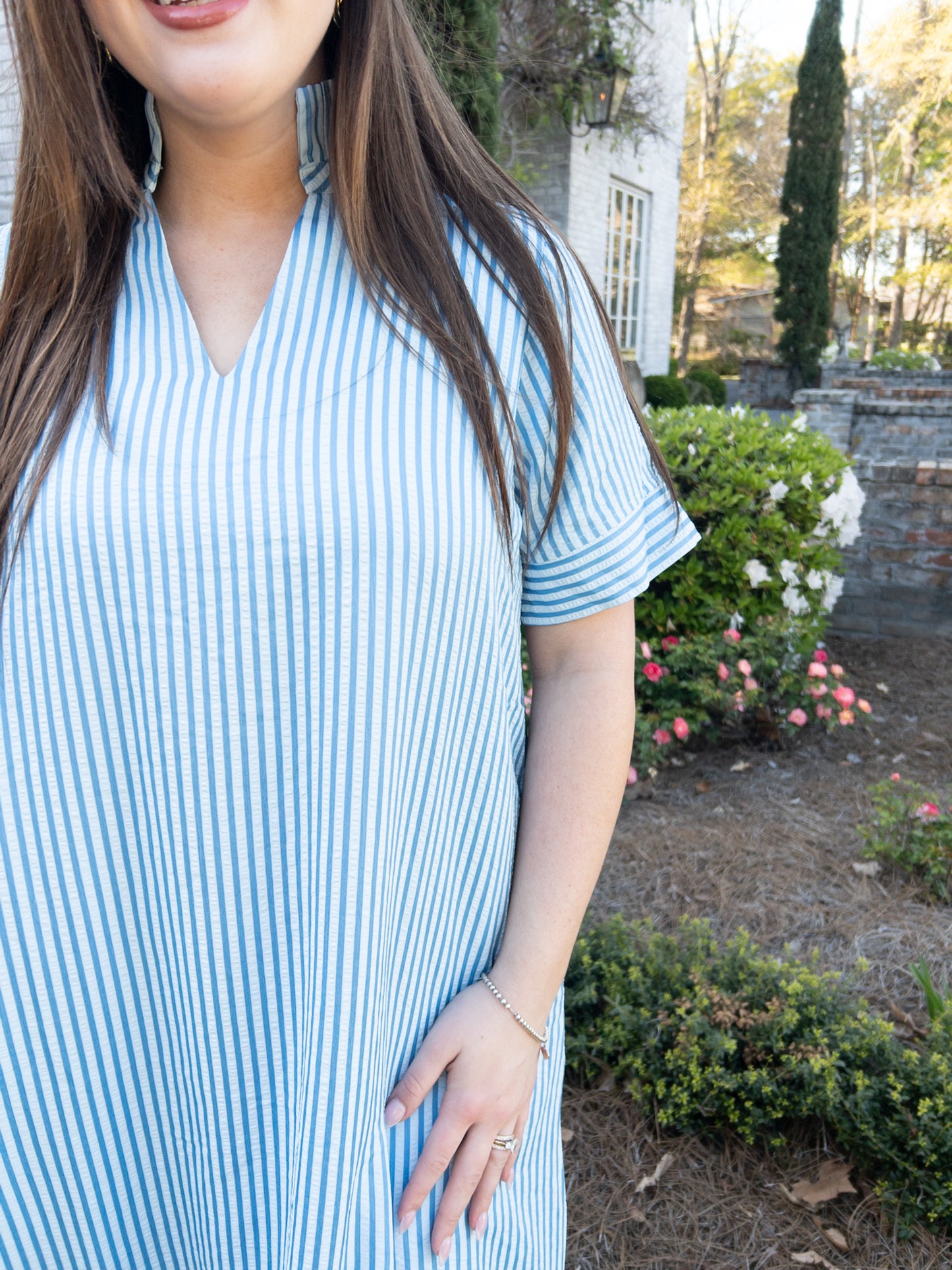 Blue Stripe Entro Midi Dress