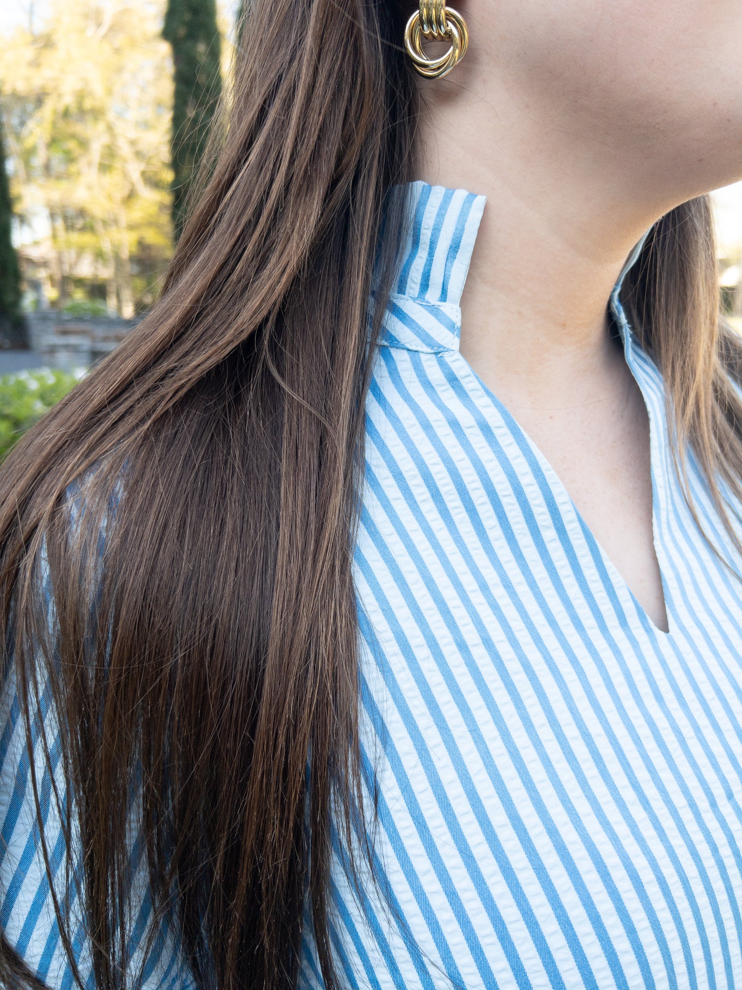 Blue Stripe Entro Midi Dress