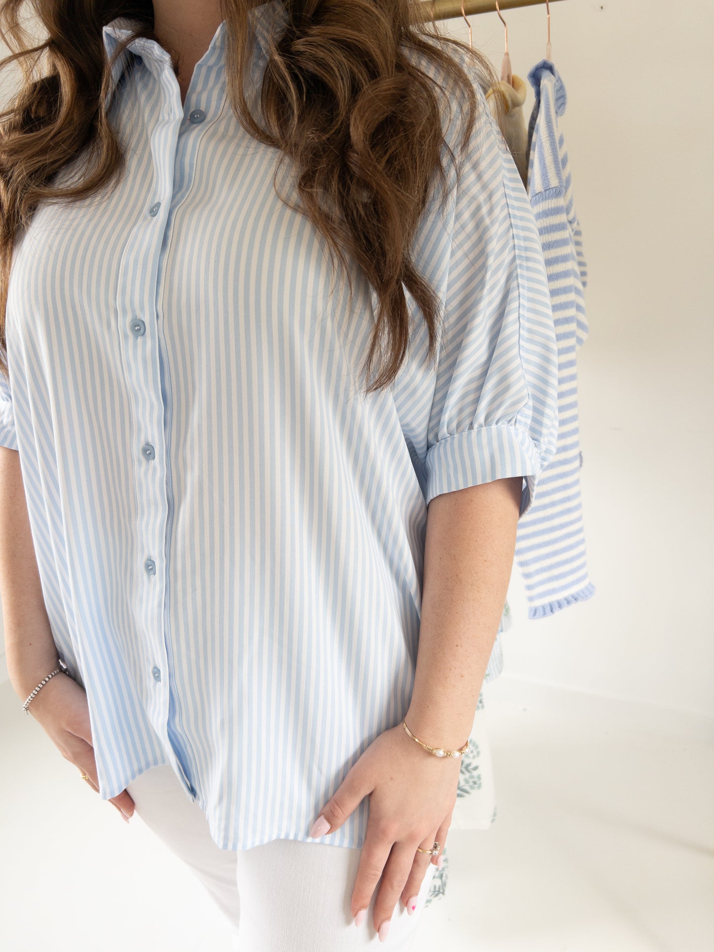 Blue Pinstripe Button Down