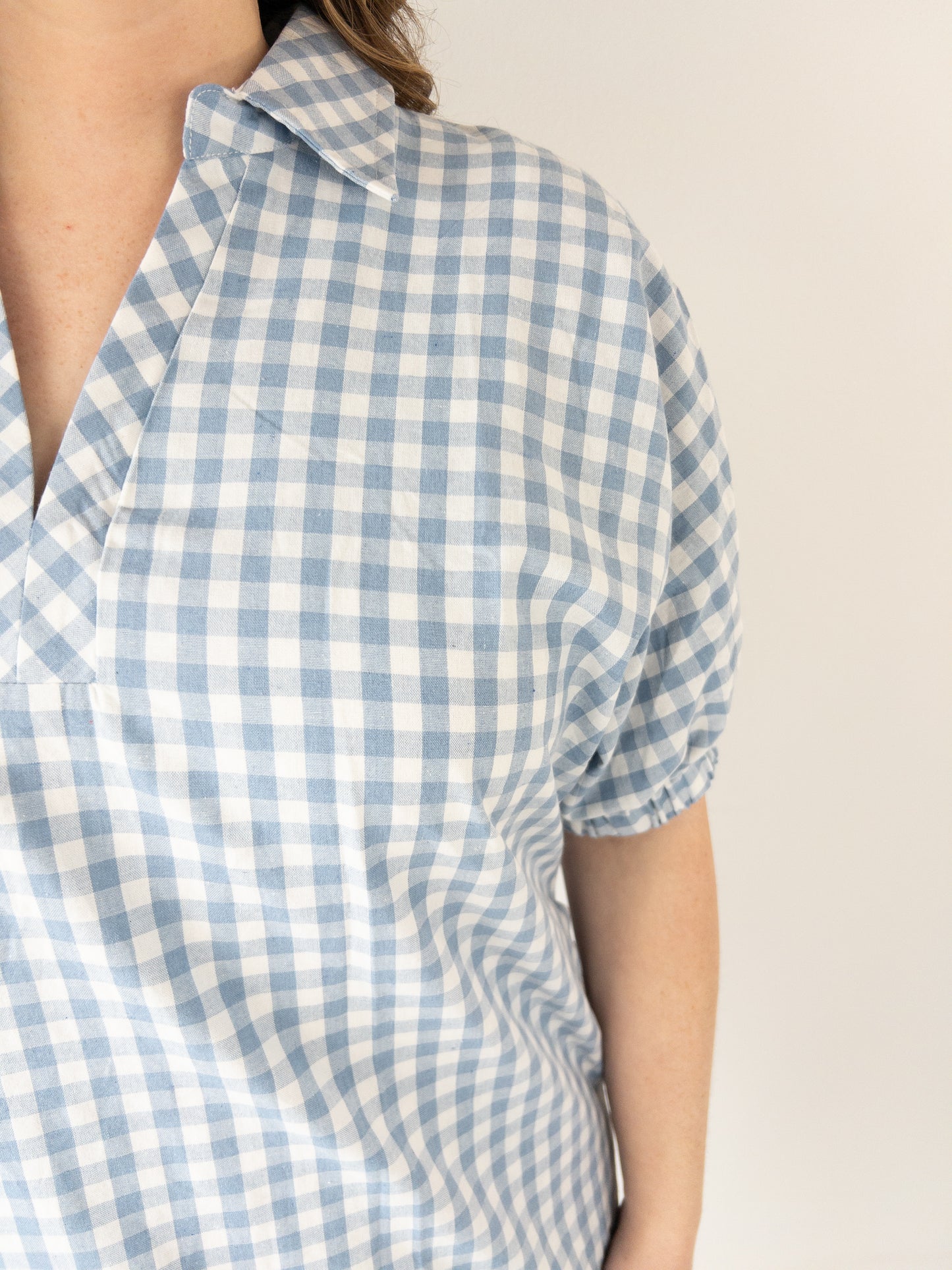 Blue Gingham Mini Dress