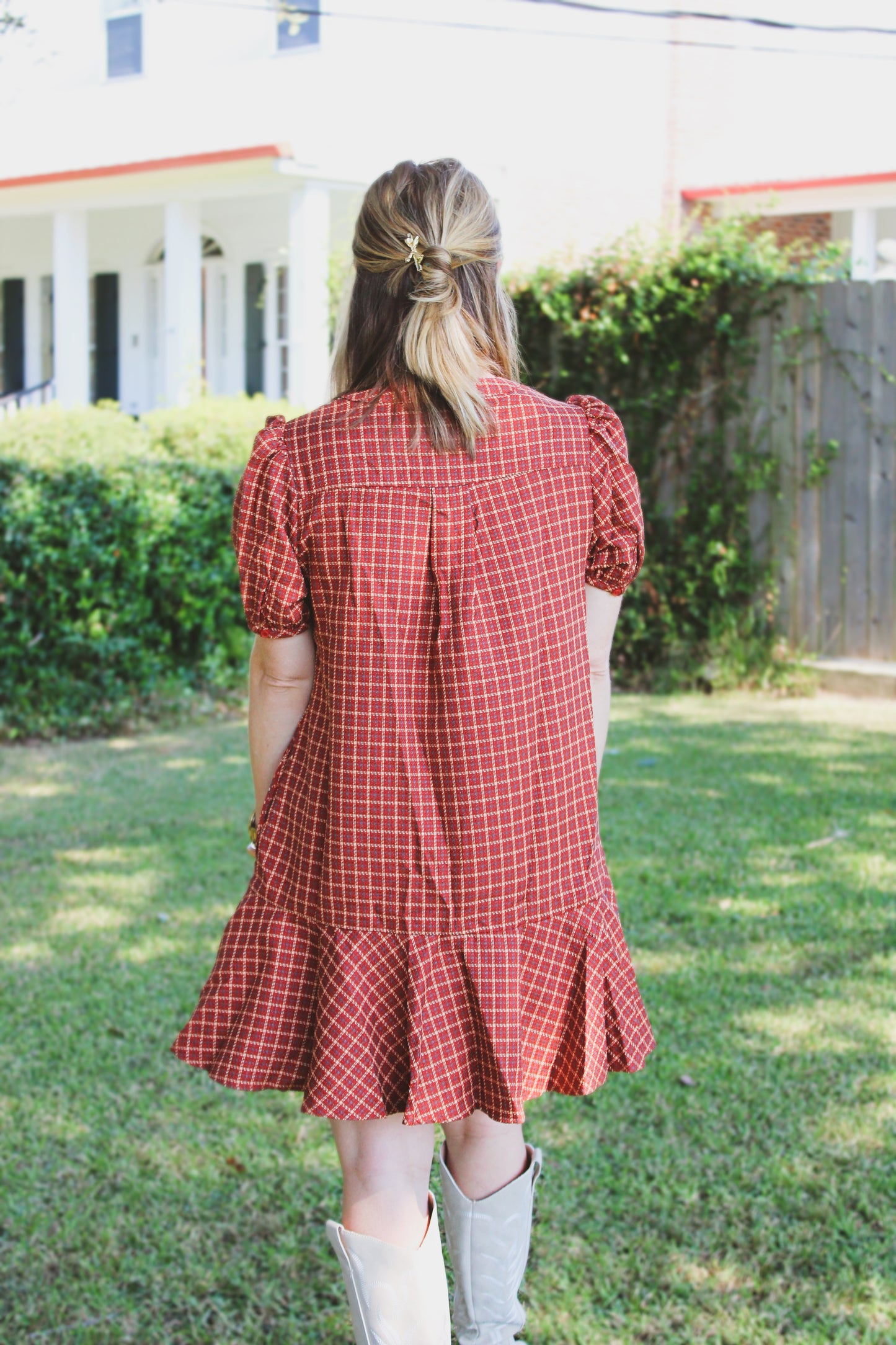 Rust plaid mini