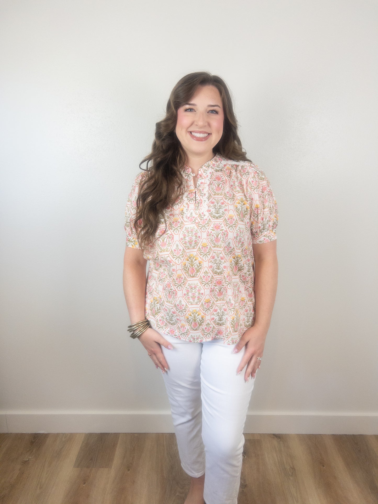 Pink & Yellow floral top