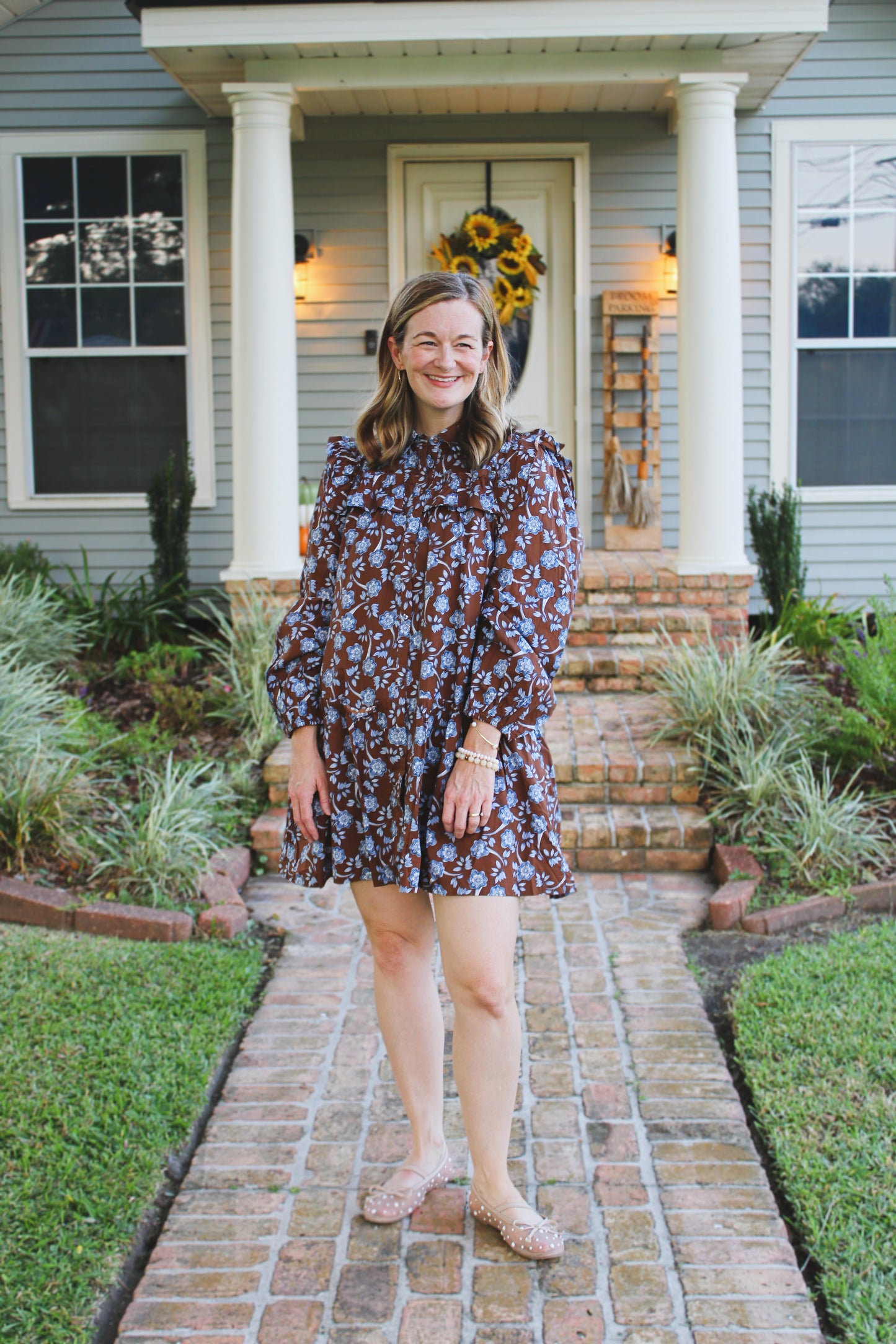 Brown & Blue Floral Mini