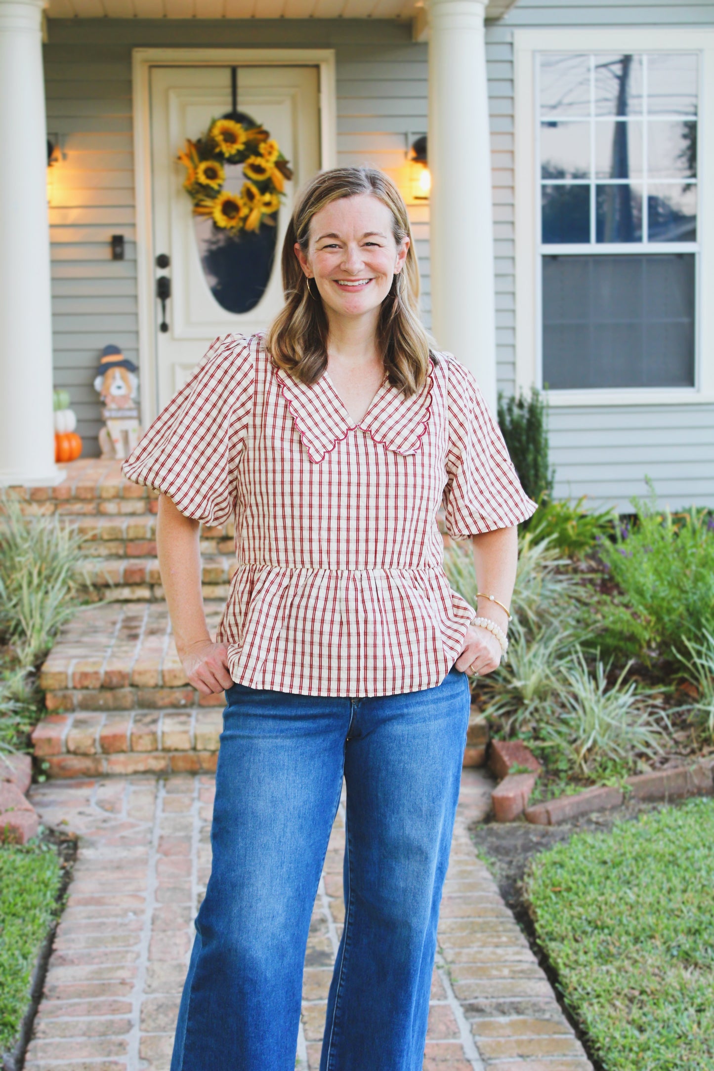 Plaid peplum top