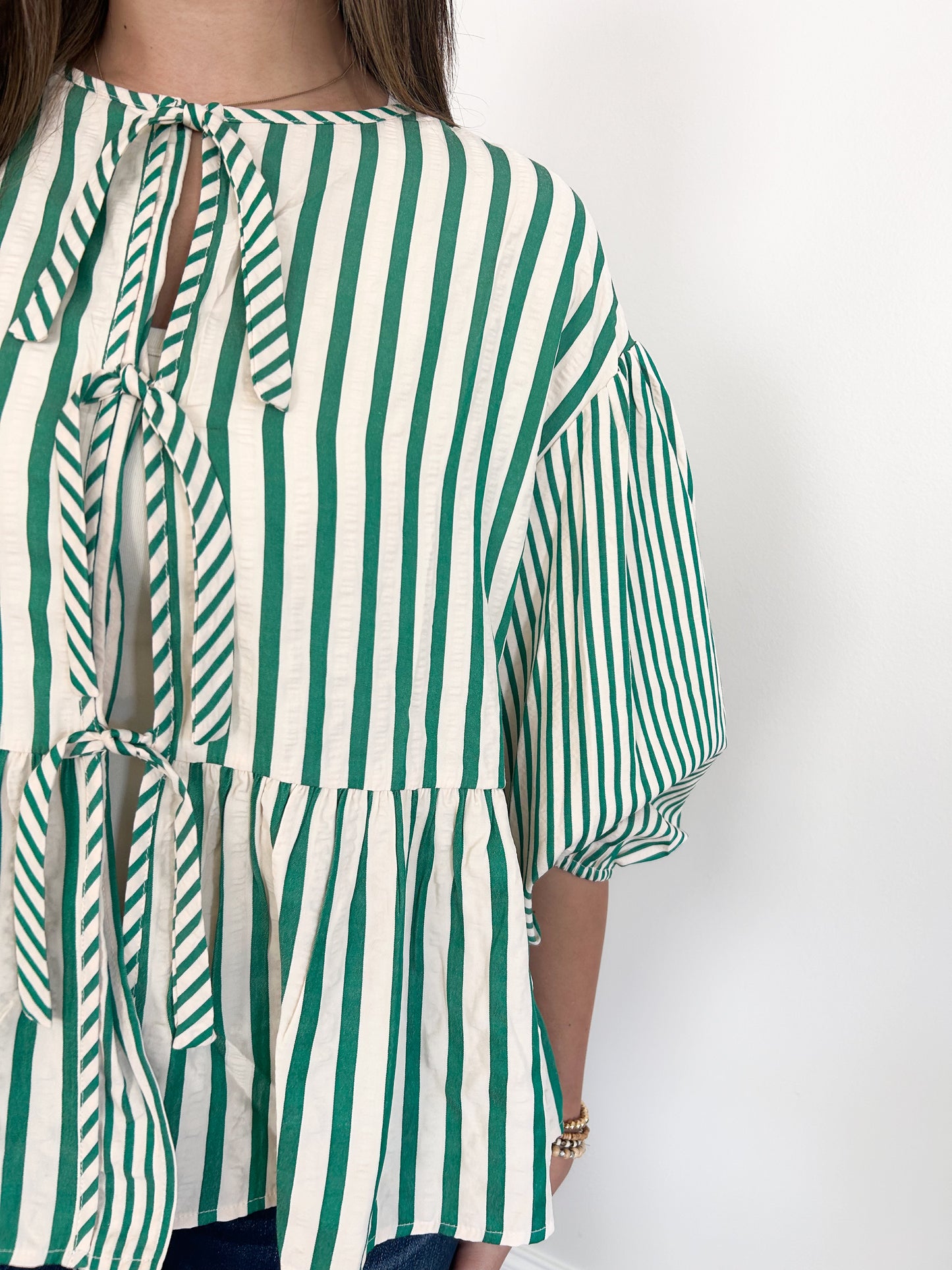 Green Stripe Blouse