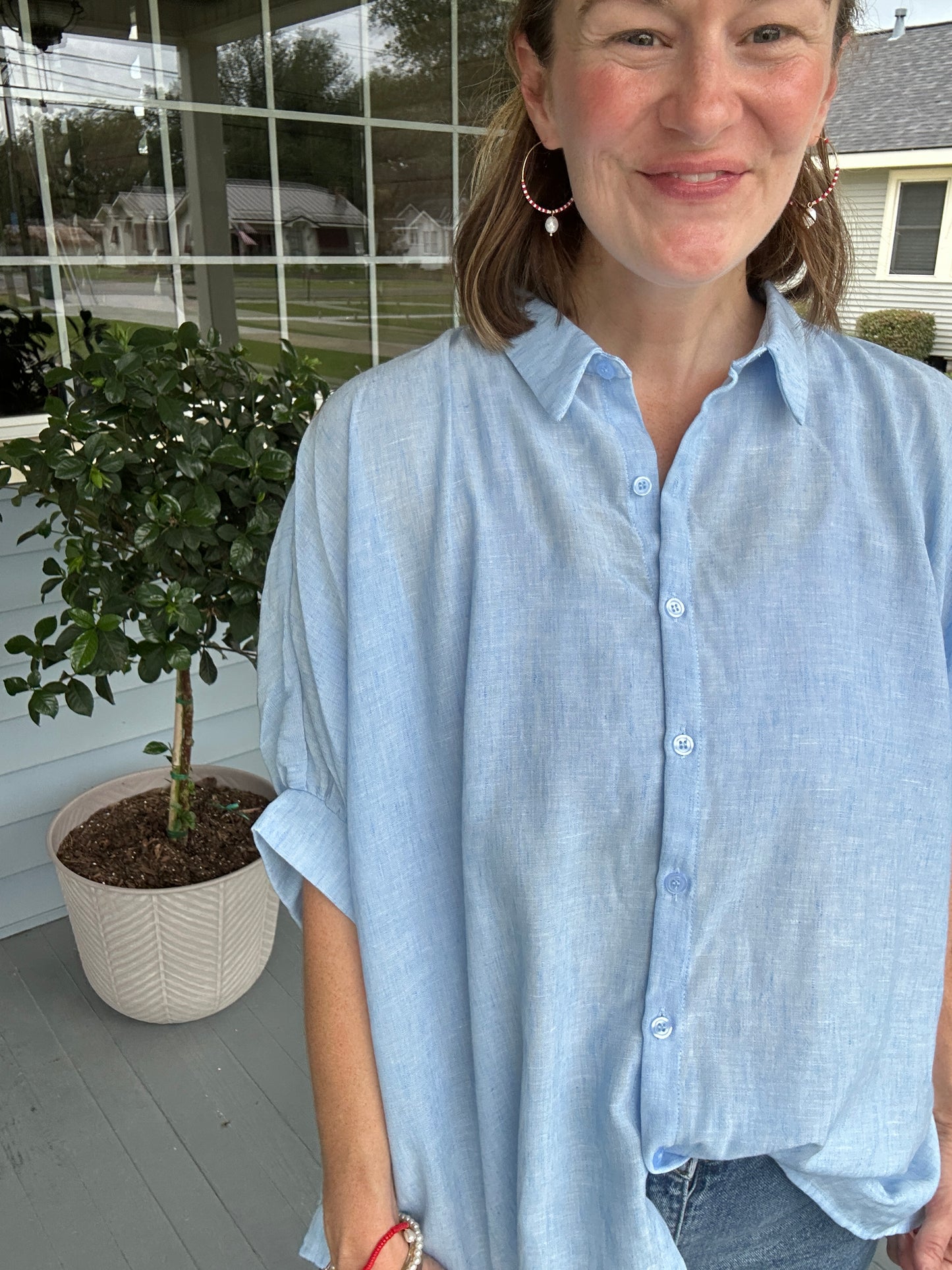 Oversized Blue Button Down