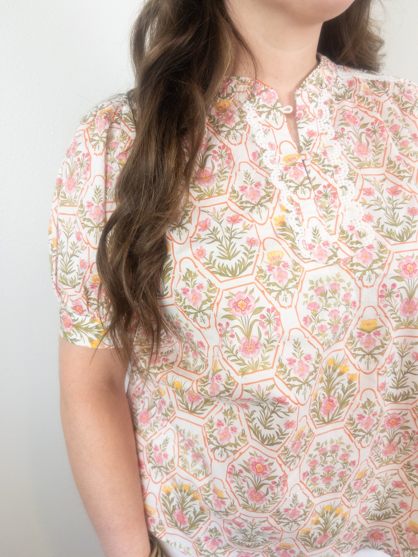 Pink & Yellow floral top