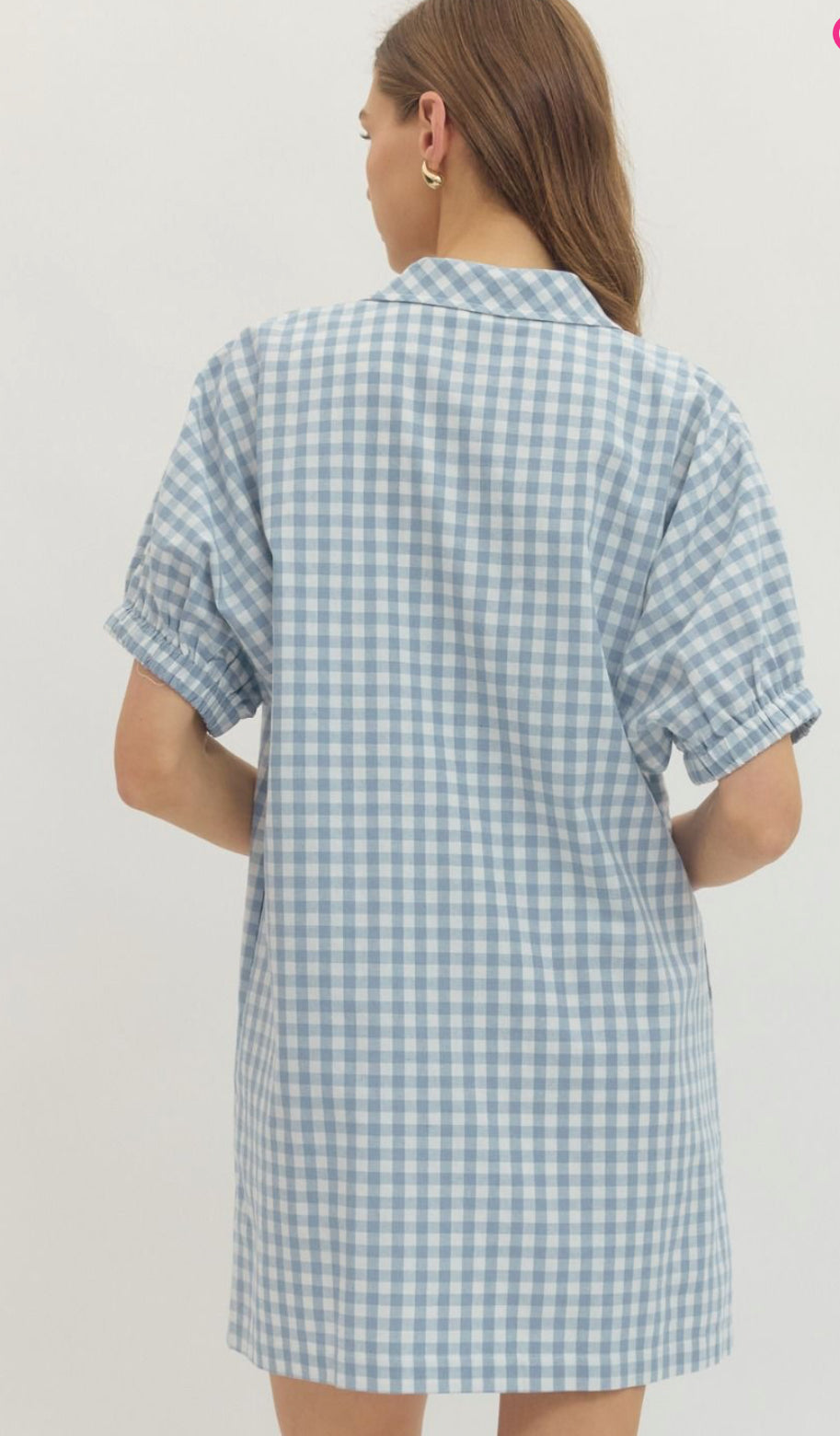 Blue Gingham Mini Dress