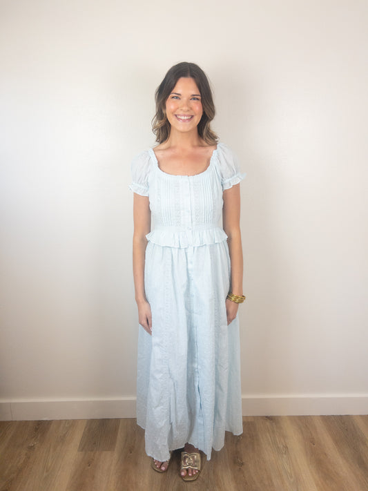 Baby blue Swiss Dot Maxi