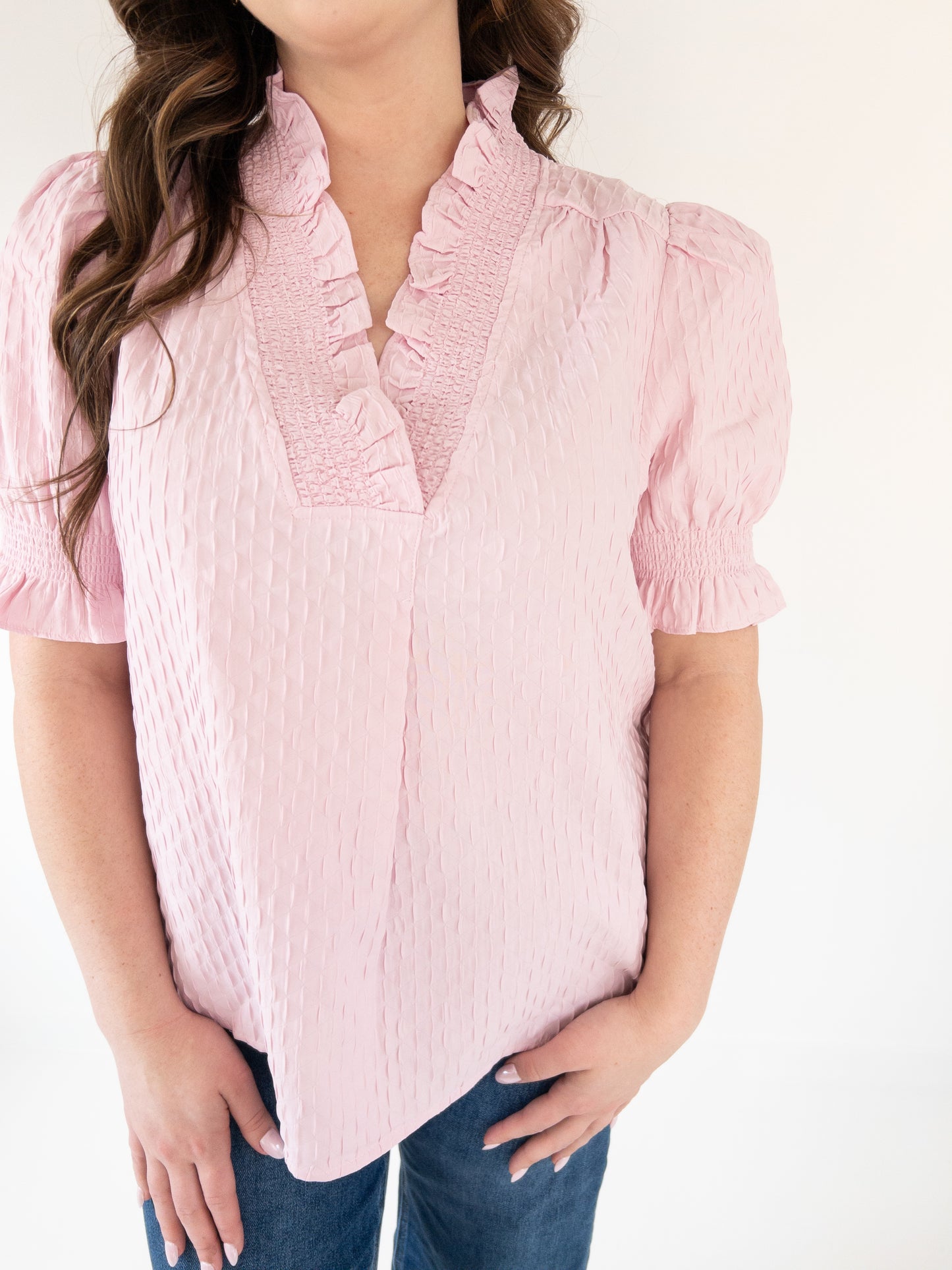 Baby Pink Ruffle Top