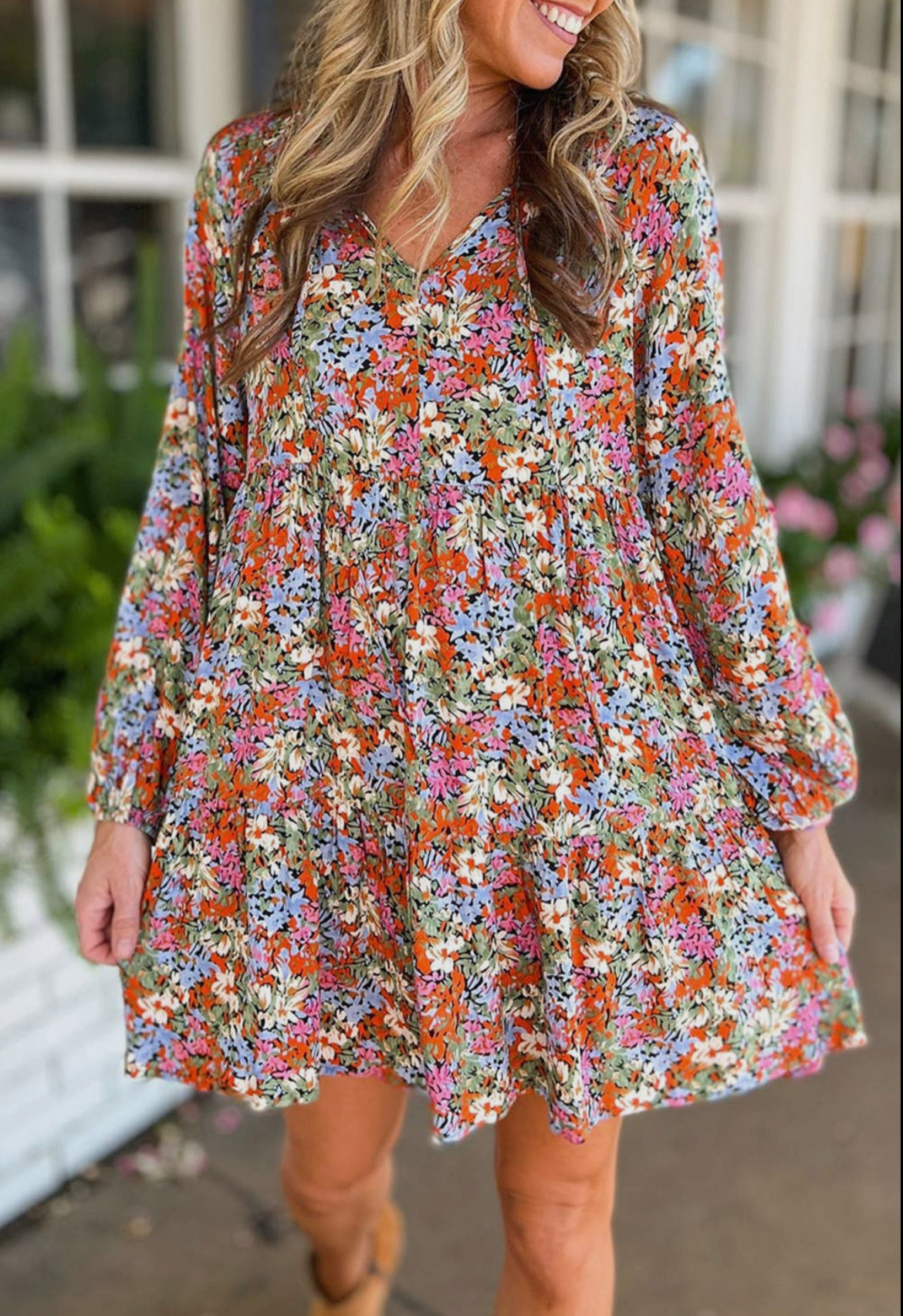 Multifloral Mini Dress