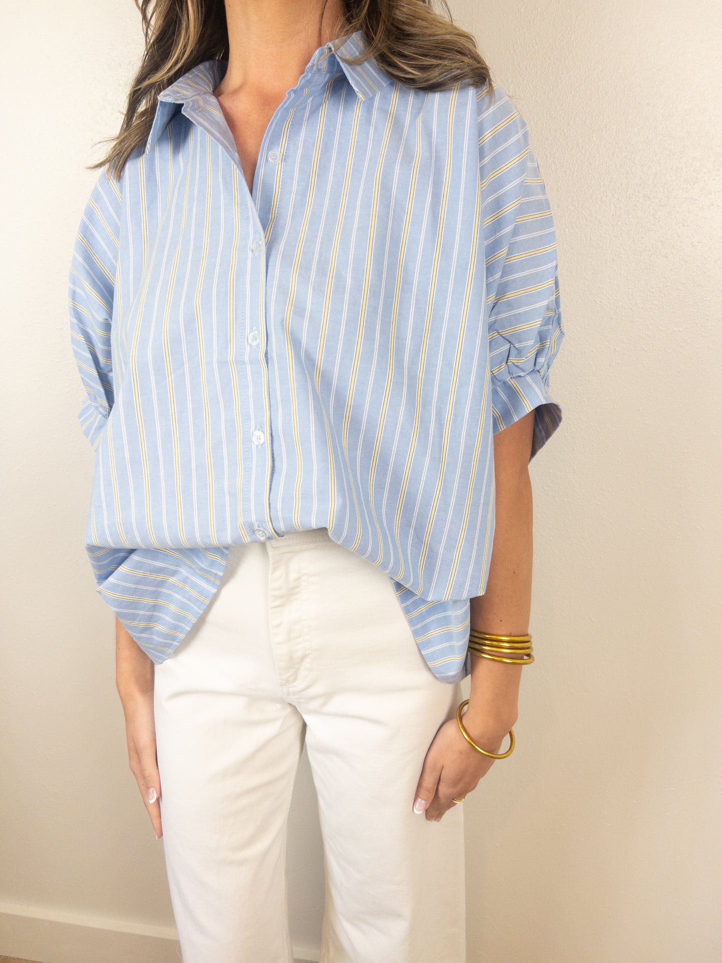 Blue & Yellow Oversize Top