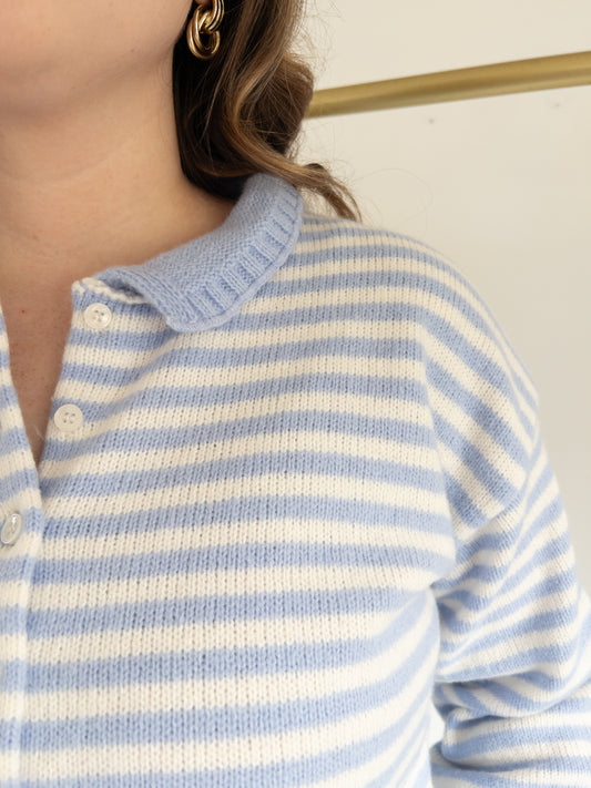 Periwinkle/Blue Stripe Cardigan
