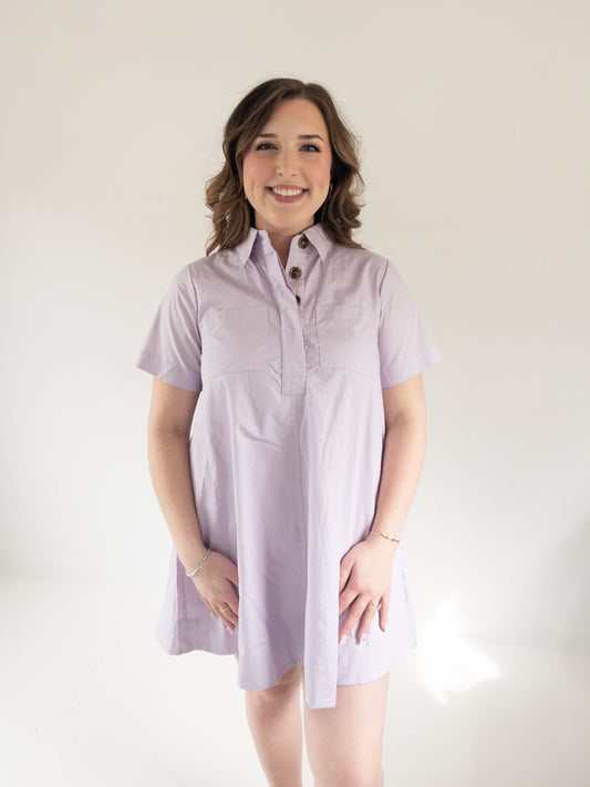 Lavendar Shirt Dress