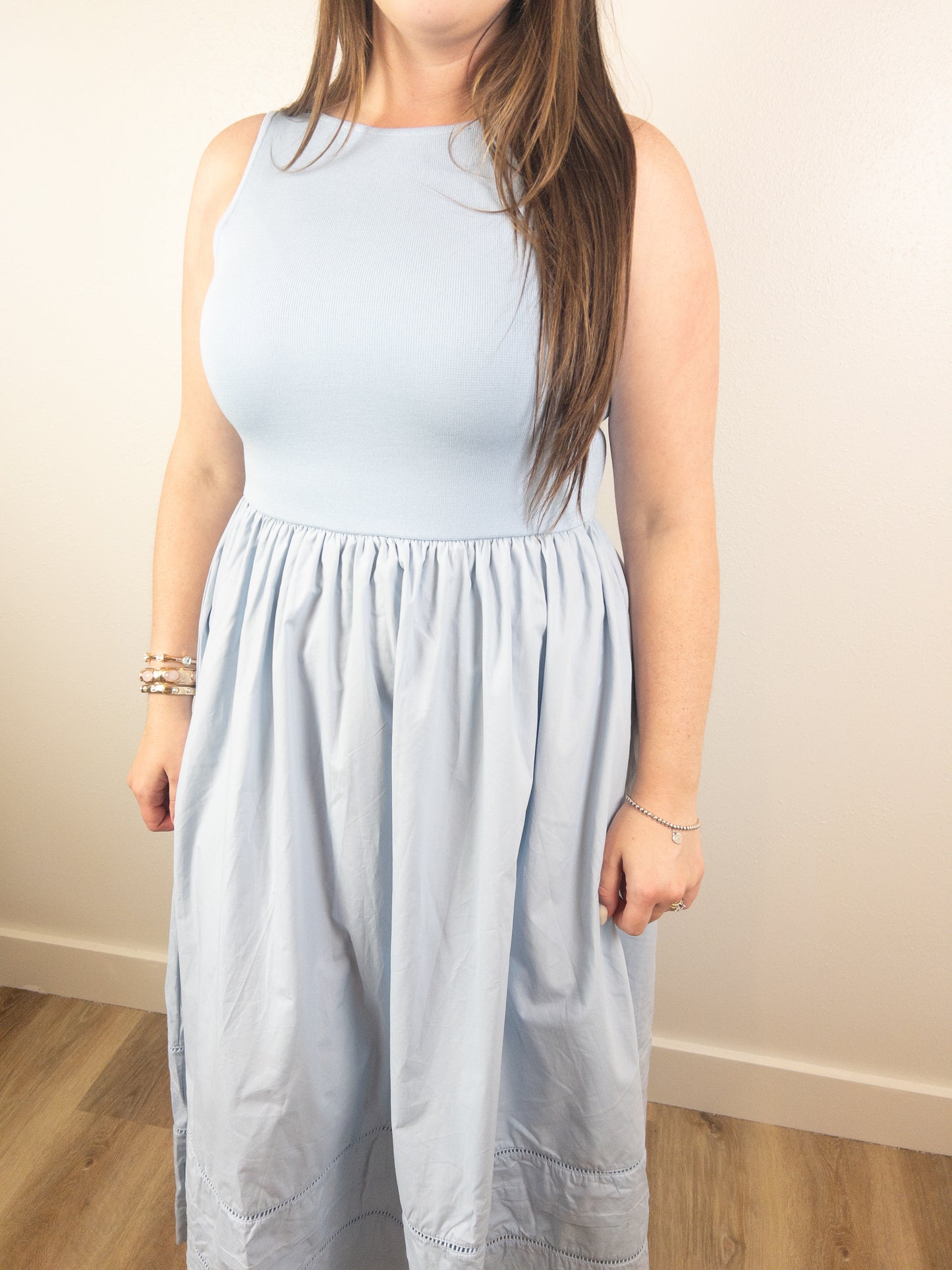 Baby Blue Knit Top Midi