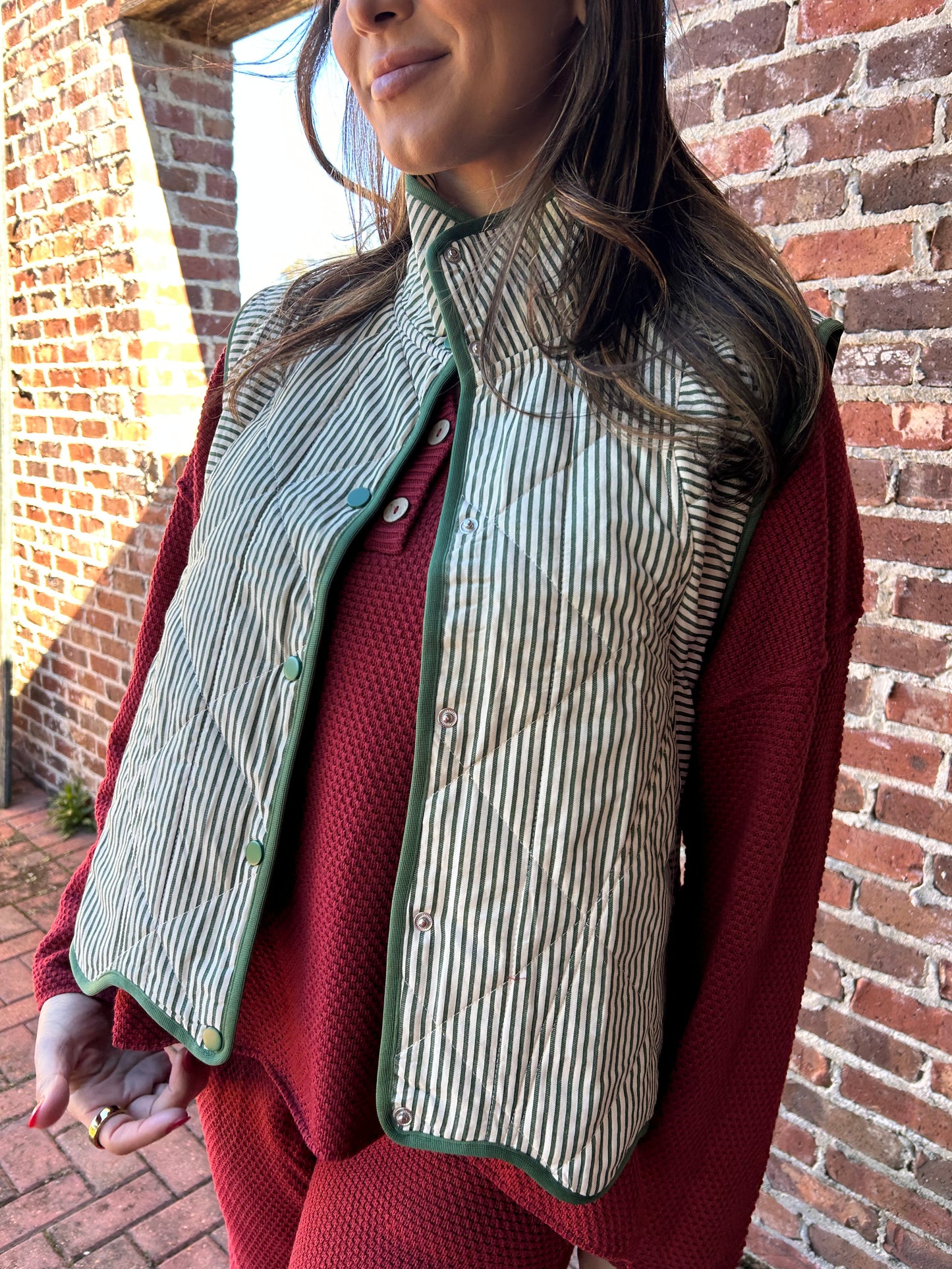 Green Stripe Vest