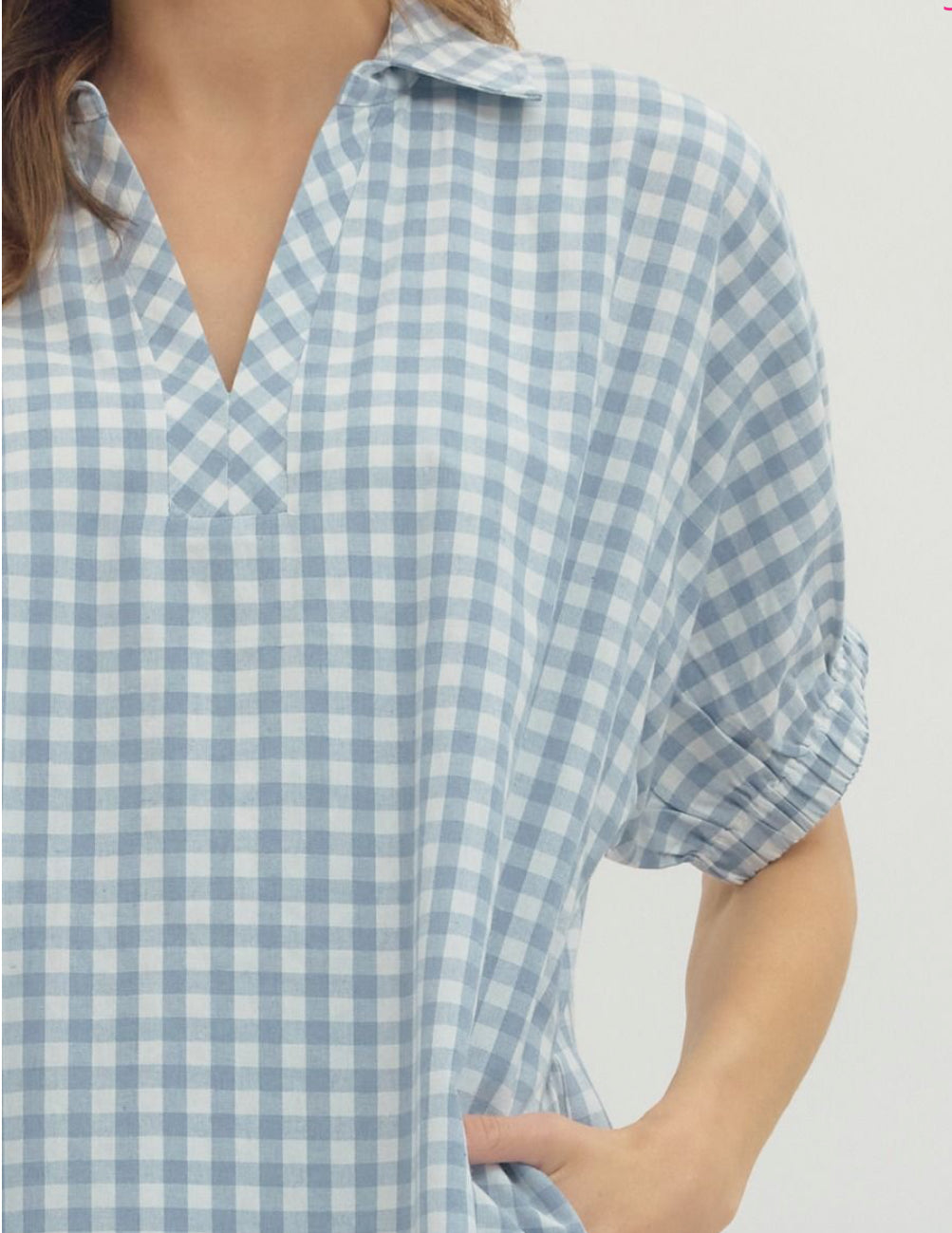 Blue Gingham Mini Dress