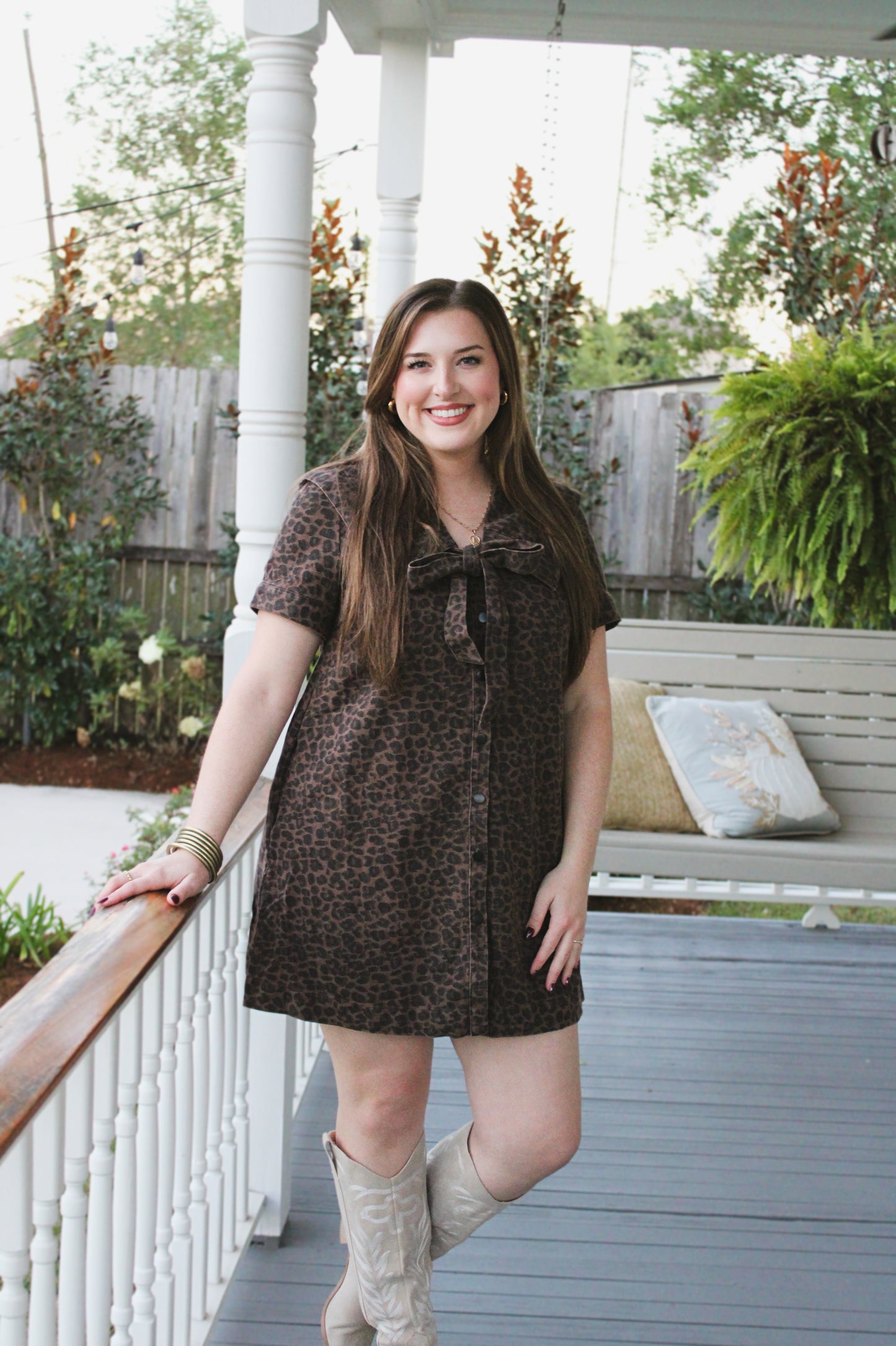 Leopard Denim Mini Dress