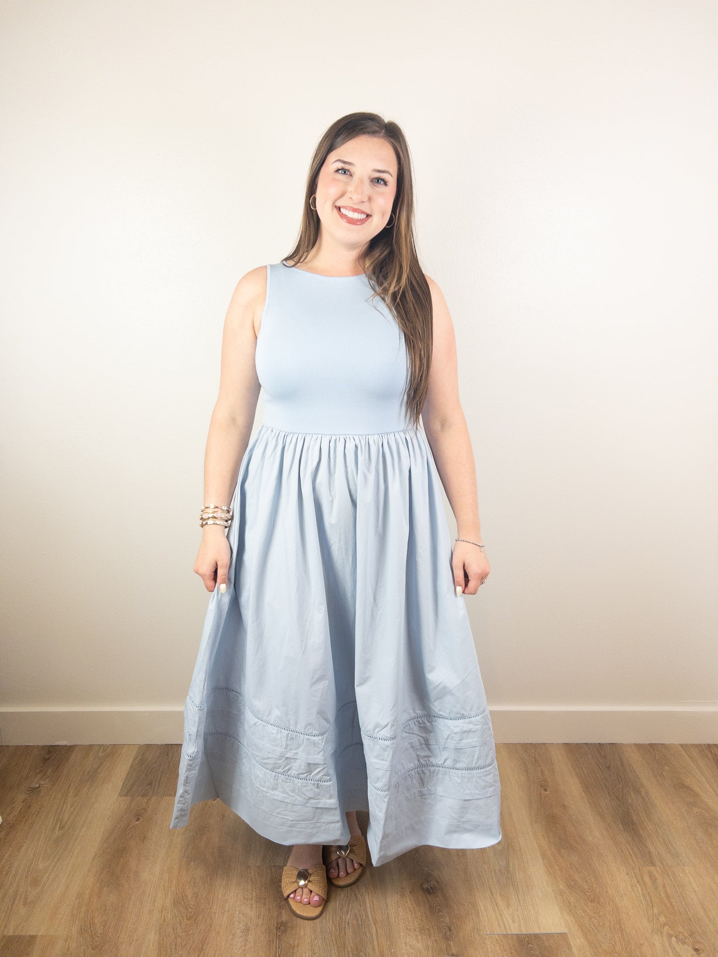 Baby Blue Knit Top Midi