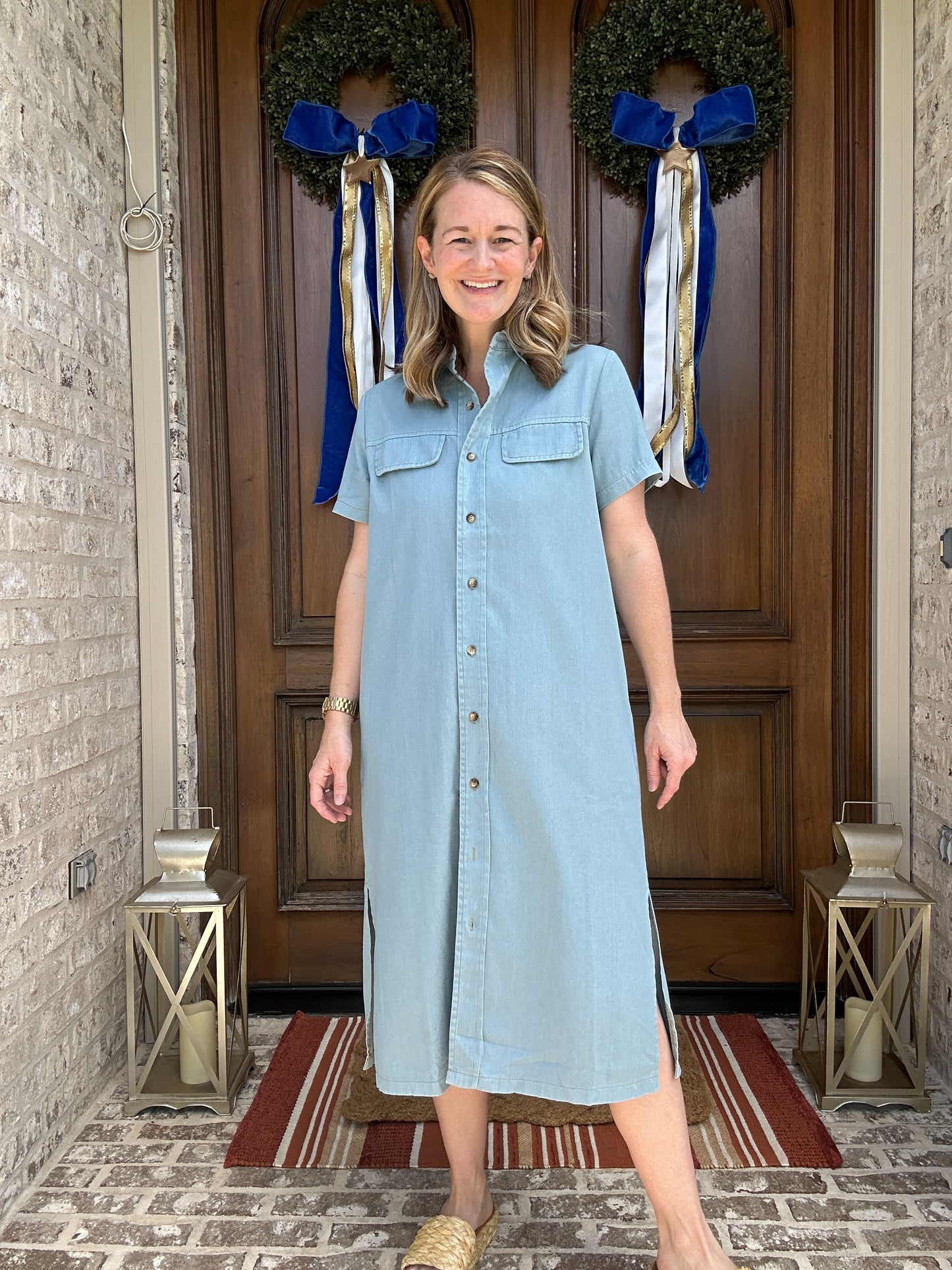 Classic Denim Midi Dress