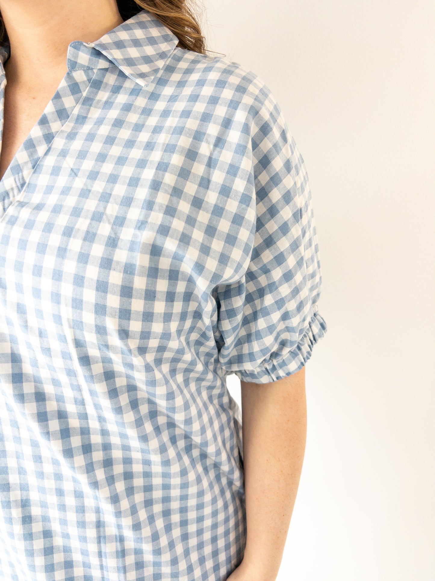 Blue Gingham Mini Dress