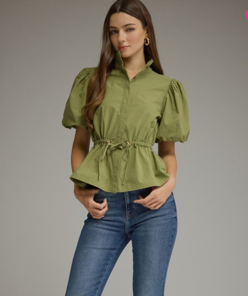 Chartreuse Peplum Top – J & A Threads