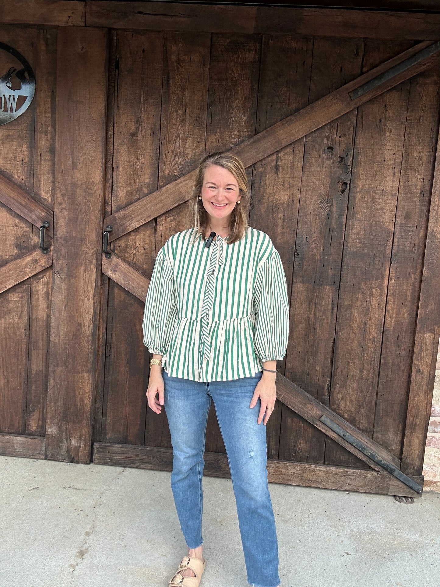 Green Stripe Blouse