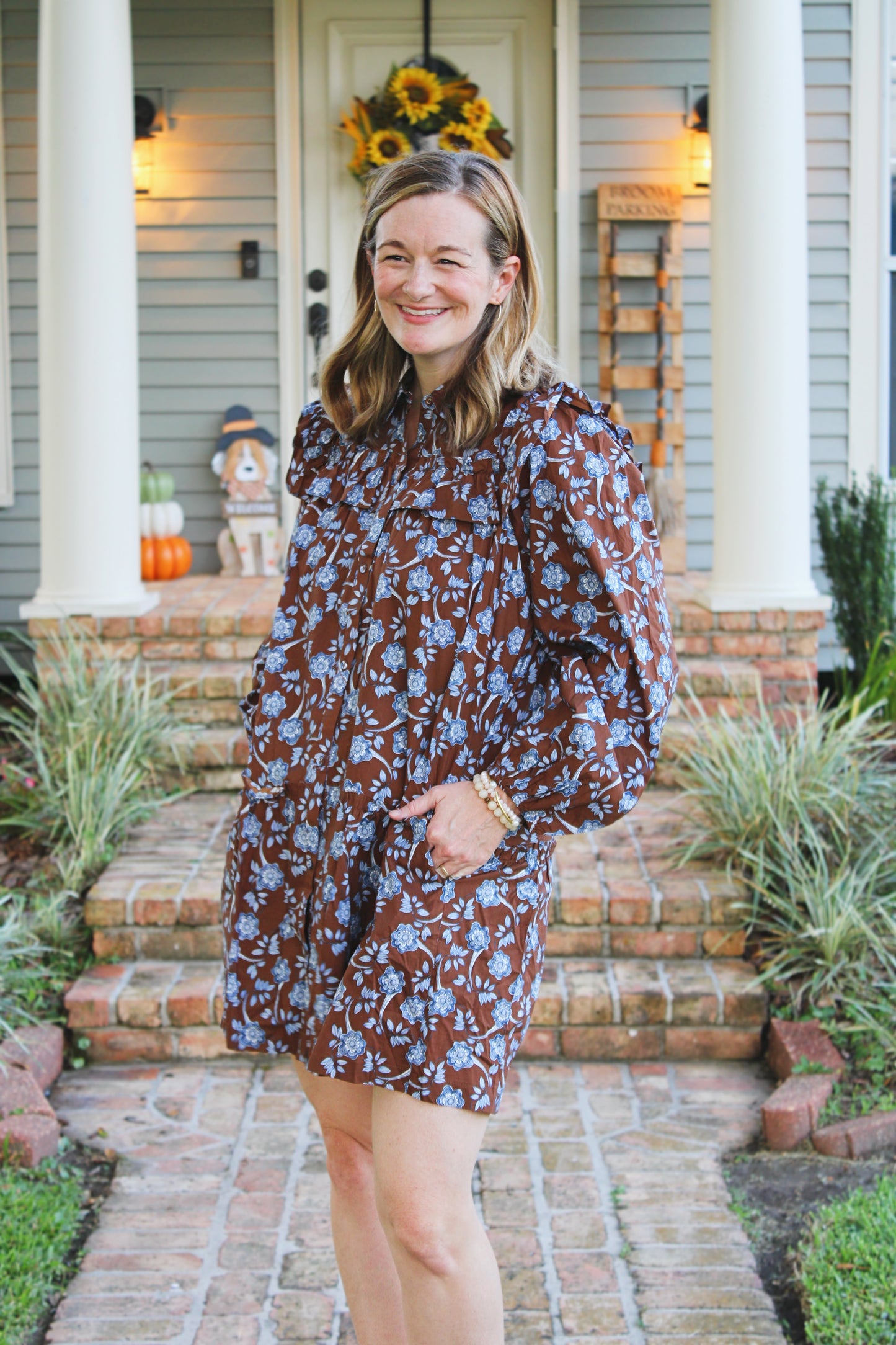 Brown & Blue Floral Mini