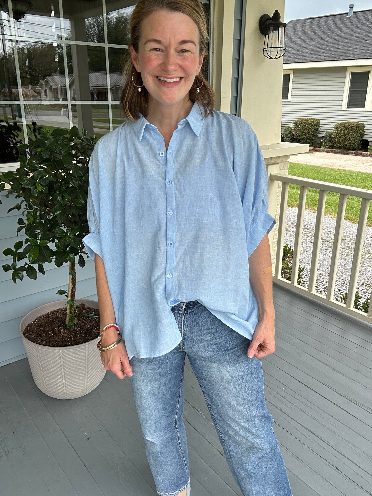 Oversized Blue Button Down
