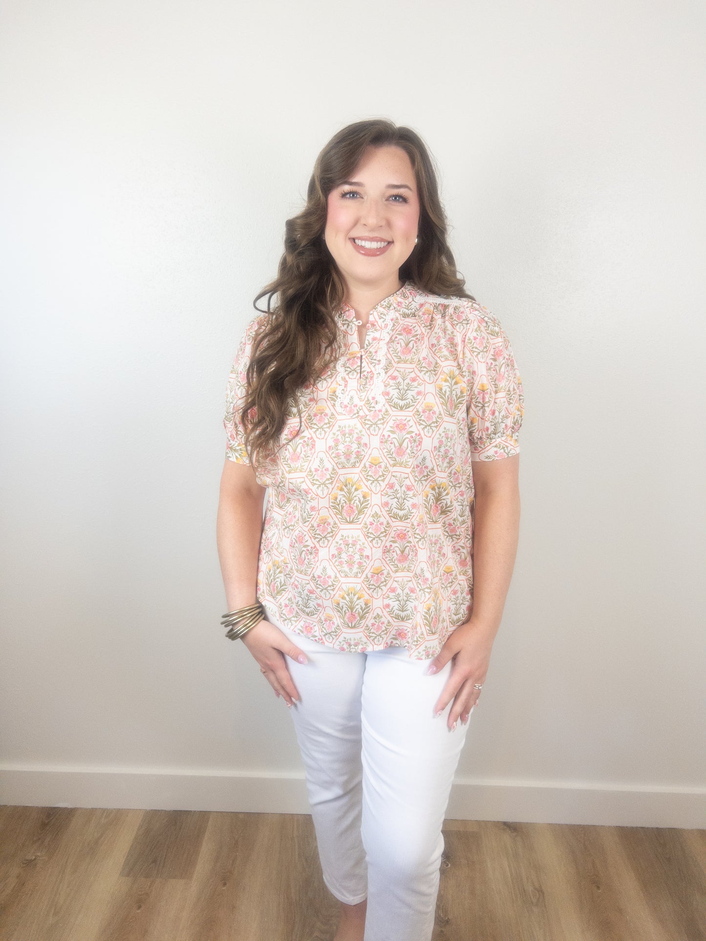 Pink & Yellow floral top