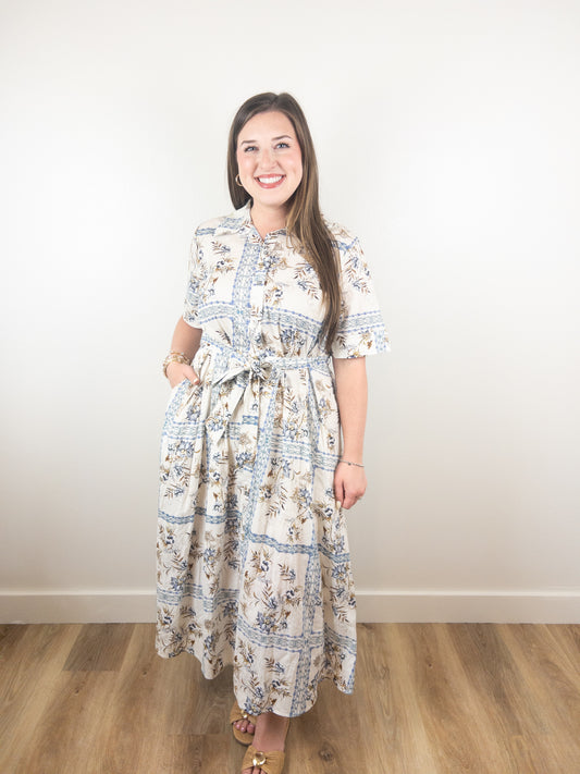 Blue & Cream Entro Dress