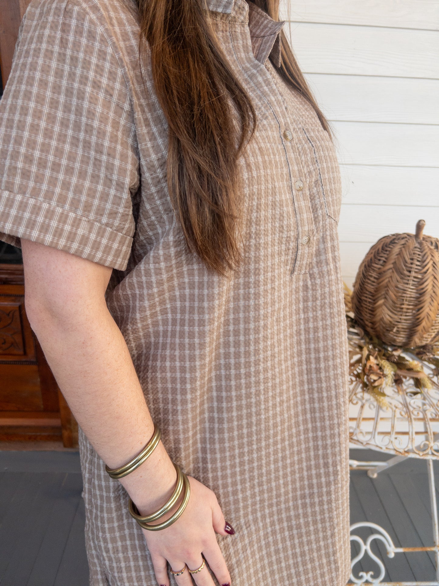 Tan Shirt Dress