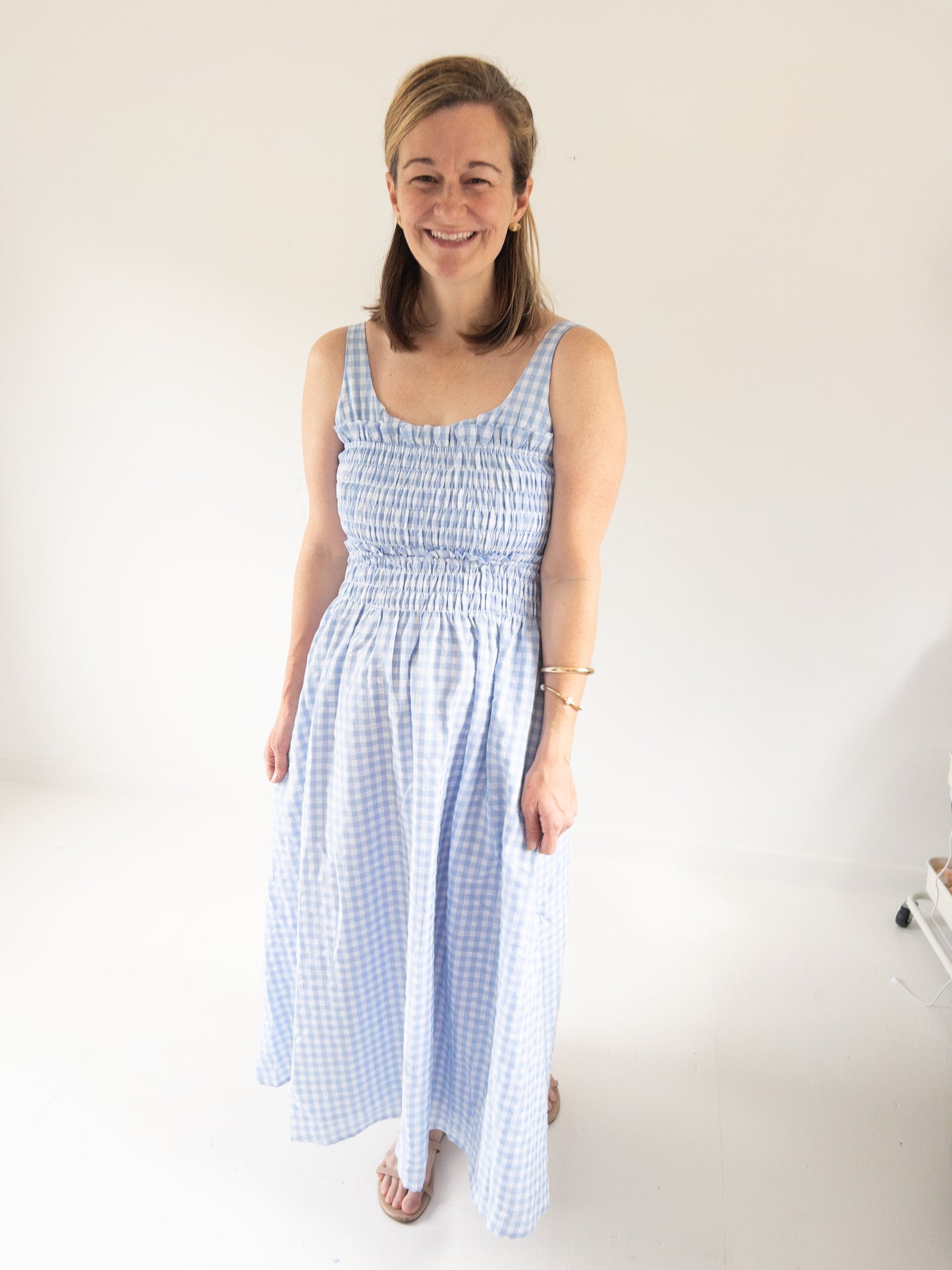 Gingham Blue Midi