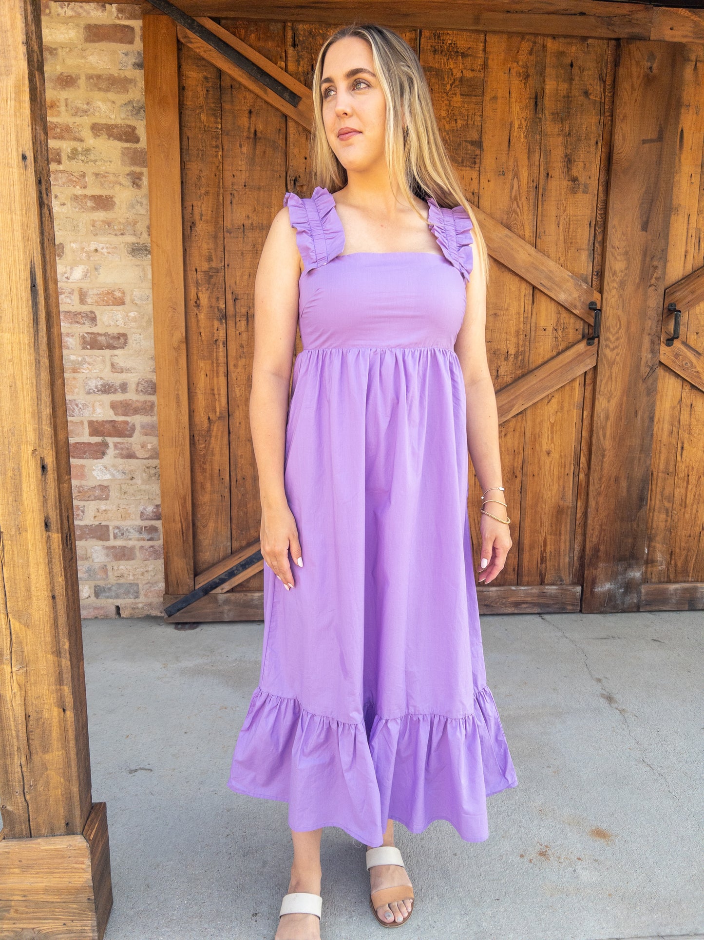 Lavender Ruffle Hem Dress