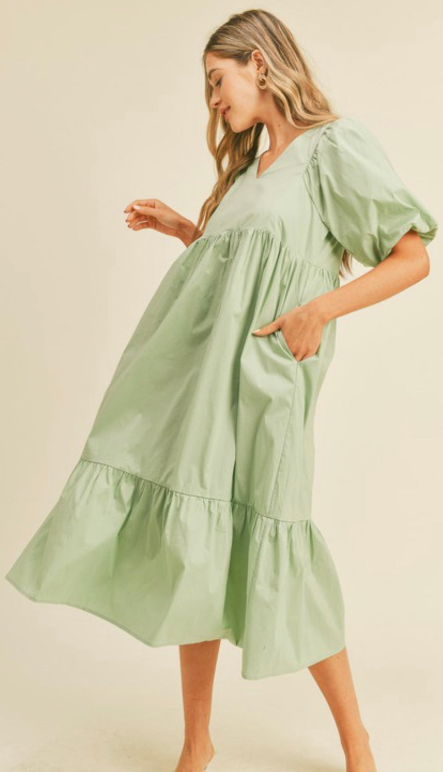Light green Midi Dress