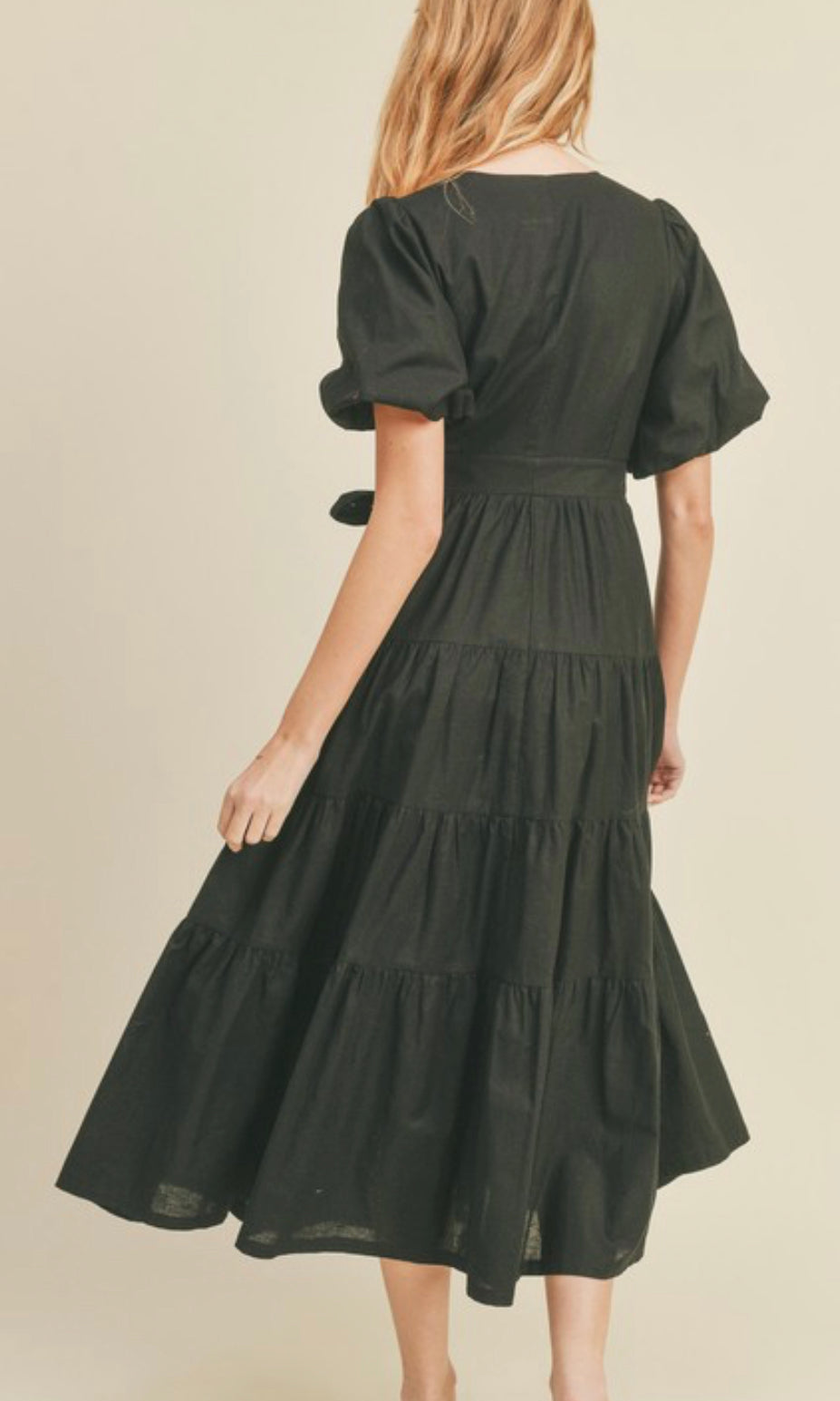 Black Midi Wrap Dress