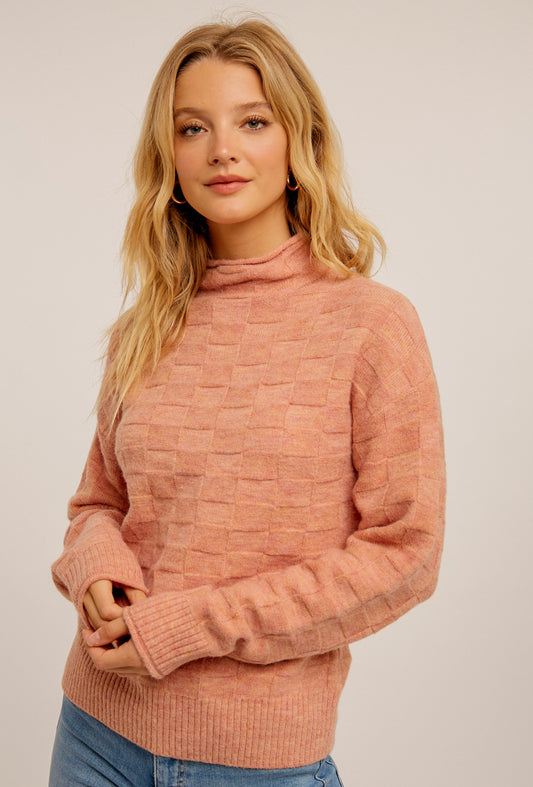 Pink Textured Sweater